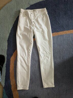 J crew White Jean High Rise Button Pants sz 27T